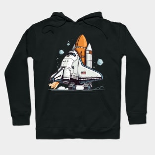 Playful Cartoon Space Shuttle Hoodie